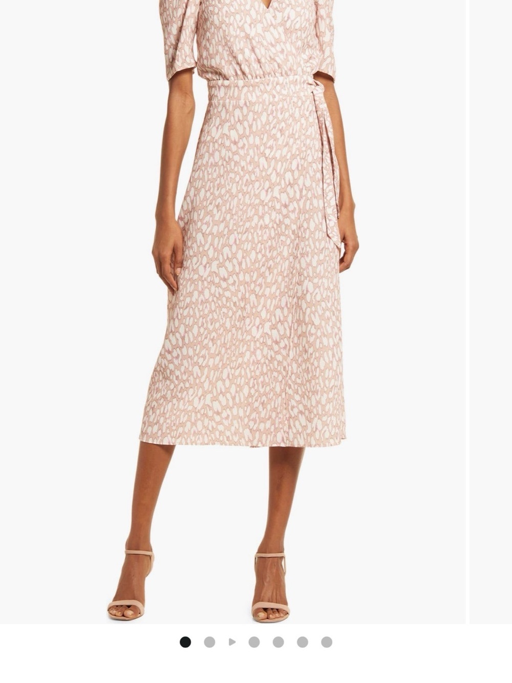 Fourteenth Place Blush Pink Belted Midi Dress